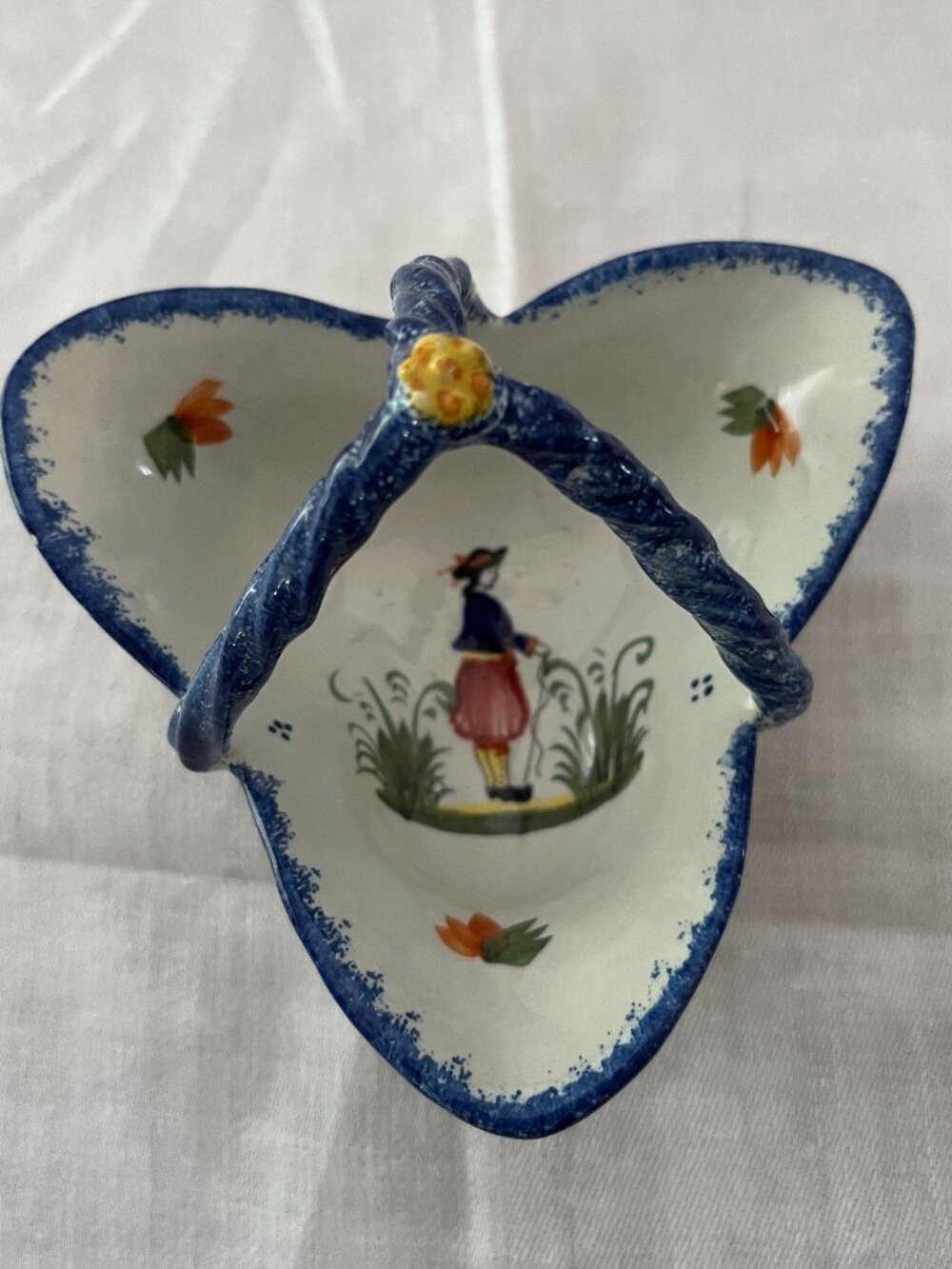Vintage Henriot Quimper Hand-painted Trinket Dish